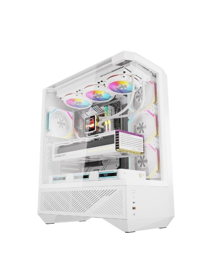 EMARAT GAMERS Gaming PC Intel Core i5‑14400F,RTX 5060 Dual 8GB White, 16GB DDR4 3600MHz White, 1TB NVMe SSD,LE240 V2 White AIO, 750W 80+ Gold PSU,DY460 White 4-Fan Case white